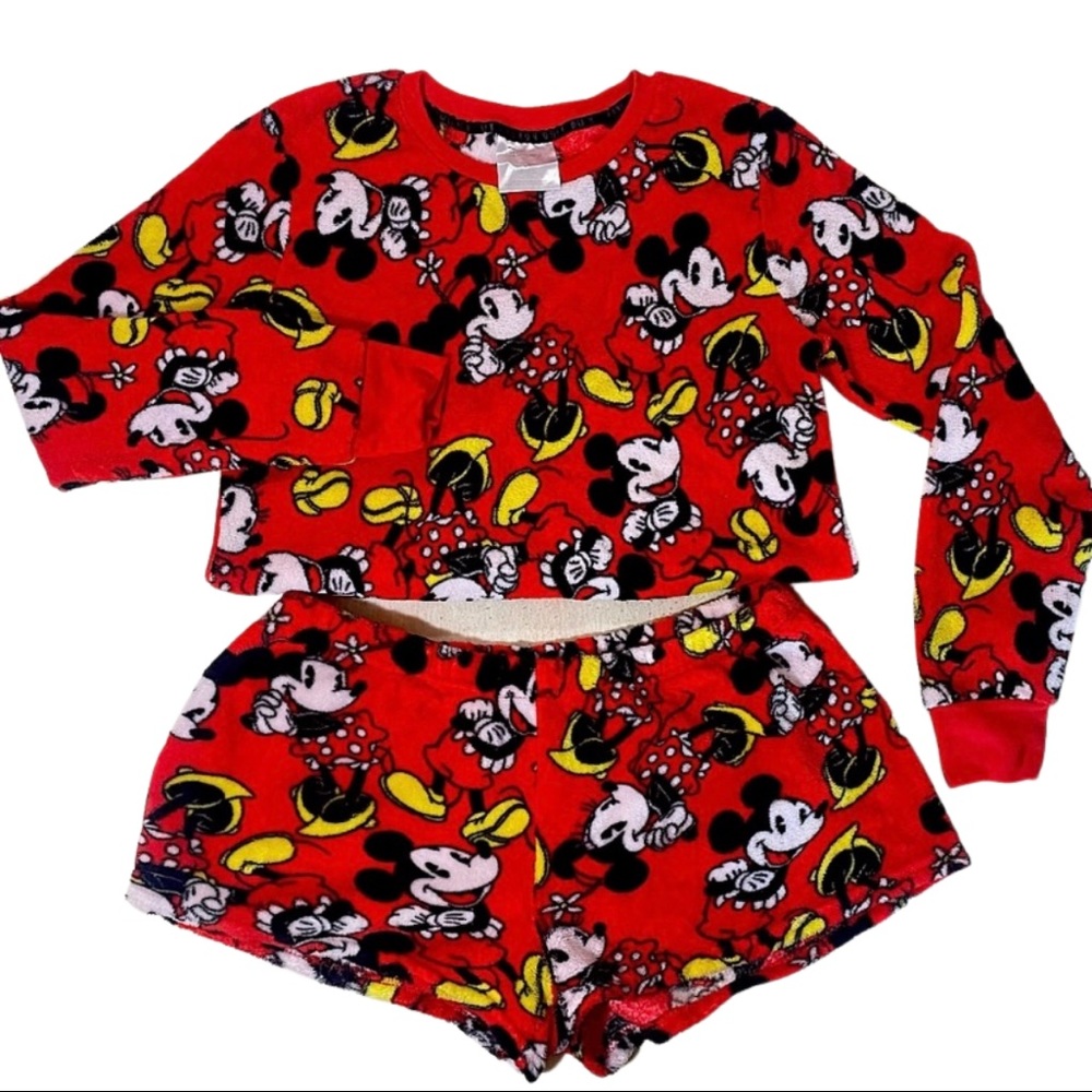 Mickey & Minnie Mouse Fleece Pajama Set